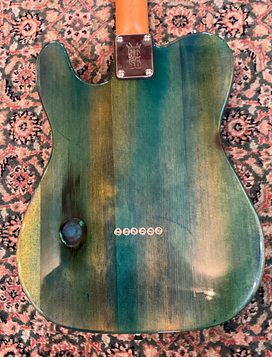 Elissa Guitar Ocean Esquire Style, Custom Weathered Green and Blue