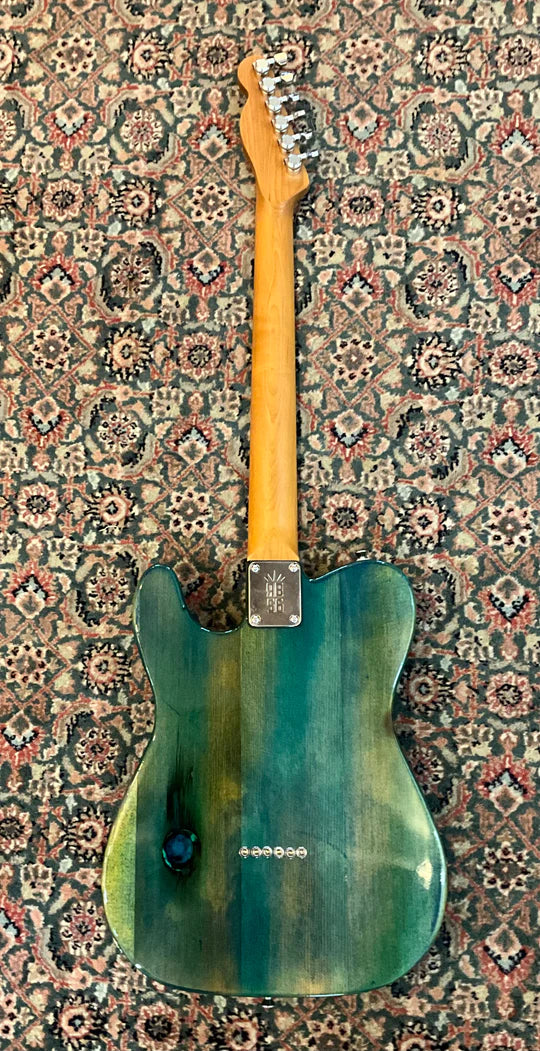 Elissa Guitar Ocean Esquire Style, Custom Weathered Green and Blue